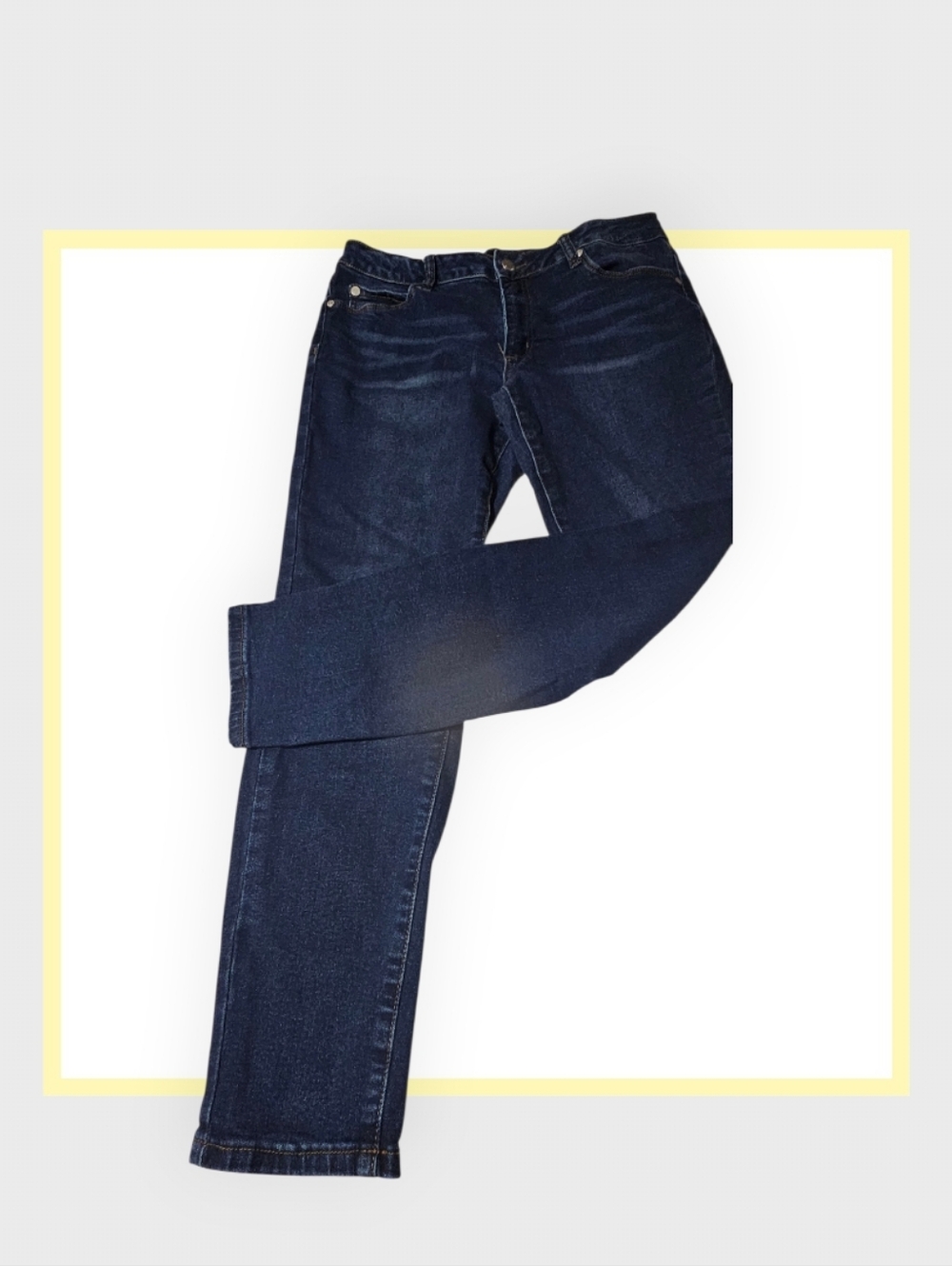 Tahari Women's Dark Blue Straight Jeans